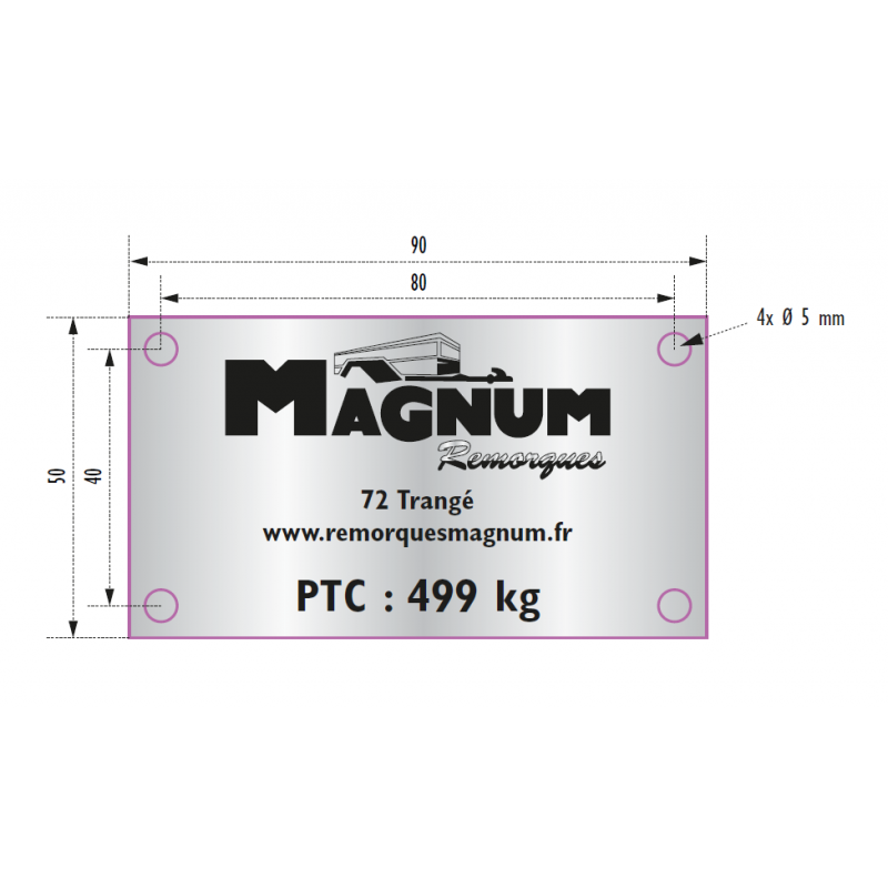 Plaque de tare PTC 499 kg